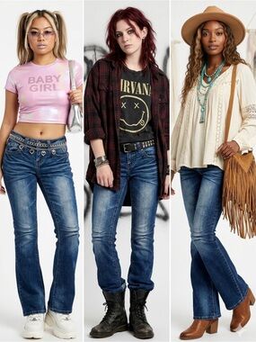 Tokyo Jeans Co. Sz 3 Blue Denim Stretch Slim Bootcut Pants Y2K Casual Eve